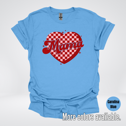 Mama Checkered Heart T-Shirt