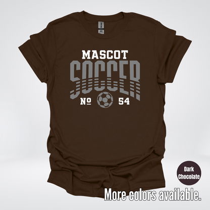 Custom Mascot & Number – Gray  - Soccer Design 01