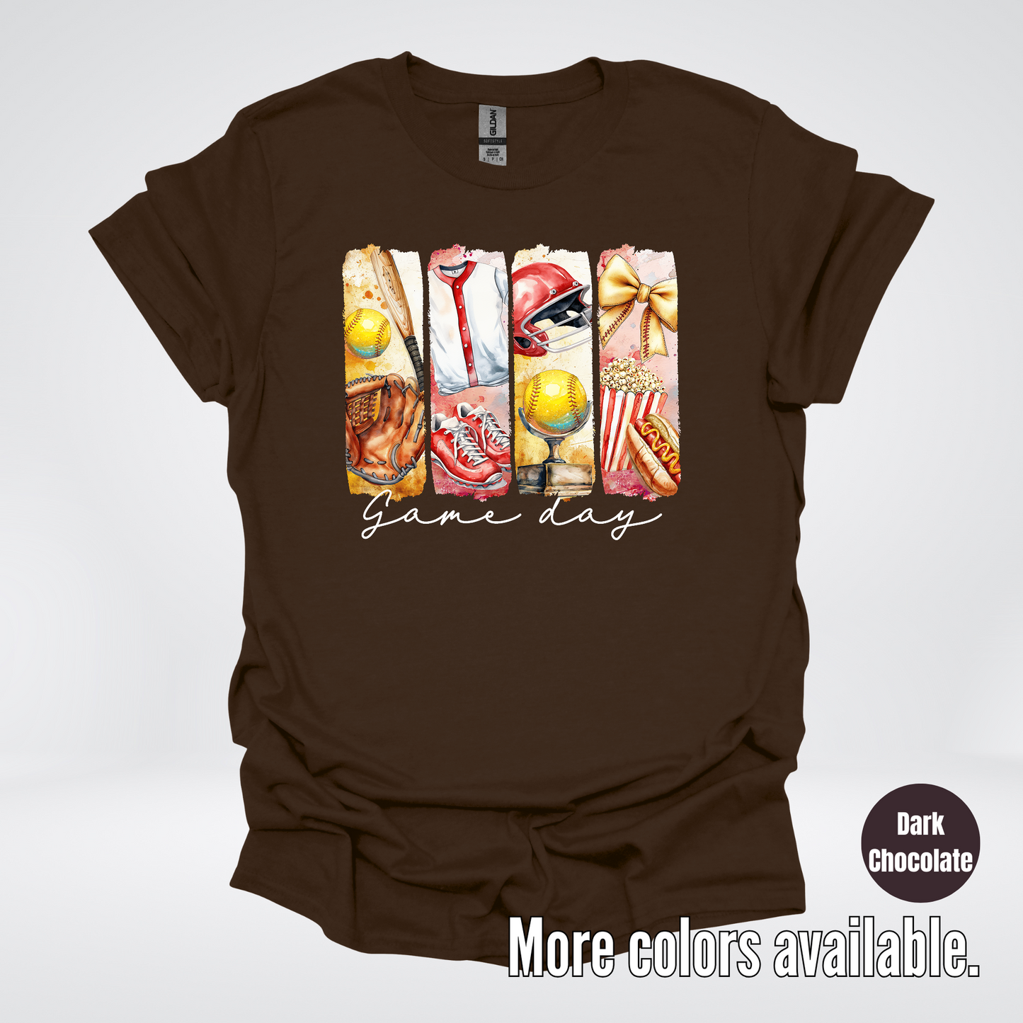Game Day Coquette Brushstroke Softball T-Shirt