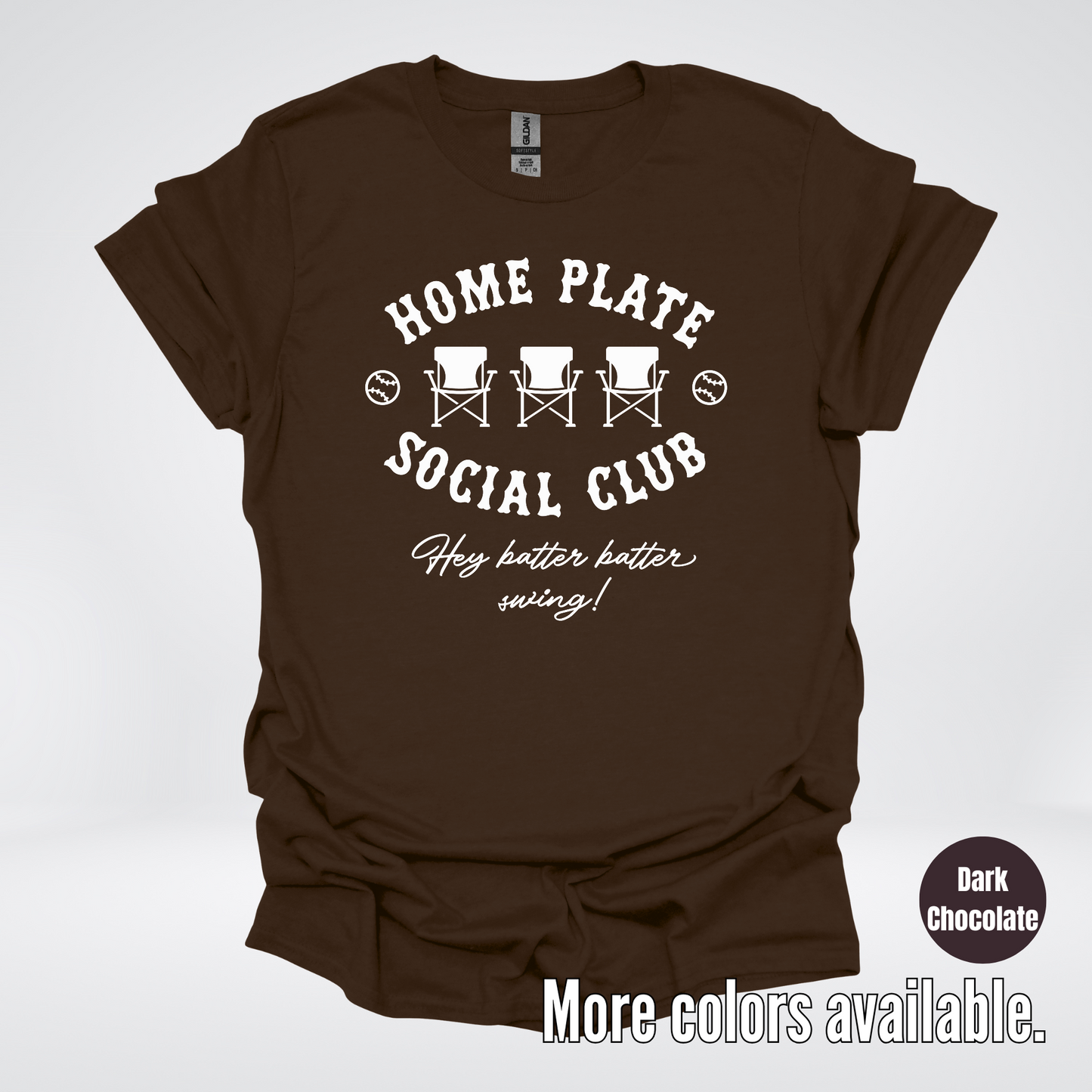 Home Plate Social Club – White Design - Baseball Softball T-Shirt