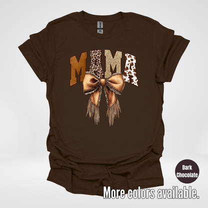 MAMA Western Coquette Leather Bow And Tassels T-Shirt
