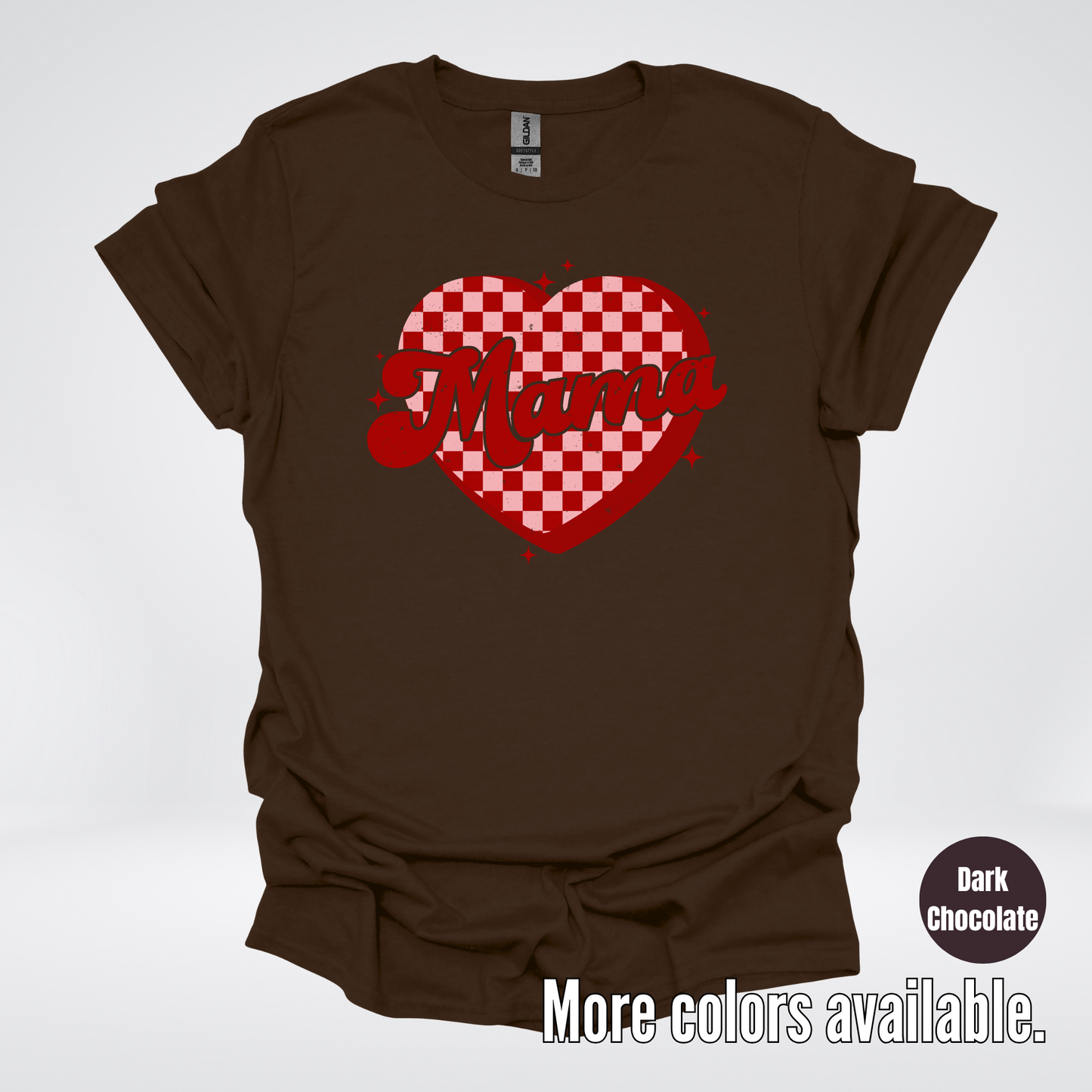 Mama Checkered Heart T-Shirt
