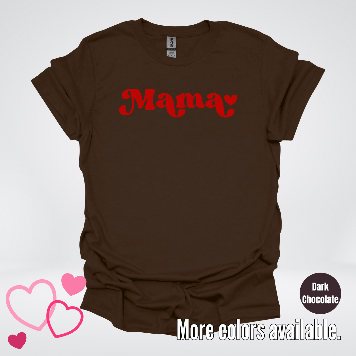 Mama Retro Valentine's Day Red Design T-Shirt