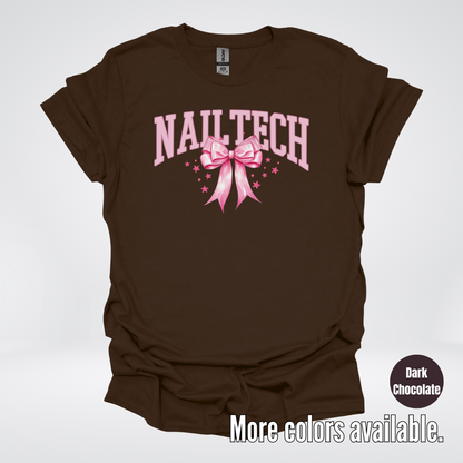 Nail Tech Varsity Pink Coquette T-Shirt