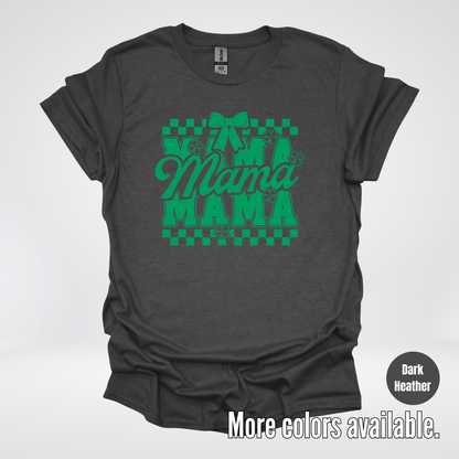 Distressed Saint Patrick’s Day Green Coquette Bow Mama T-Shirt