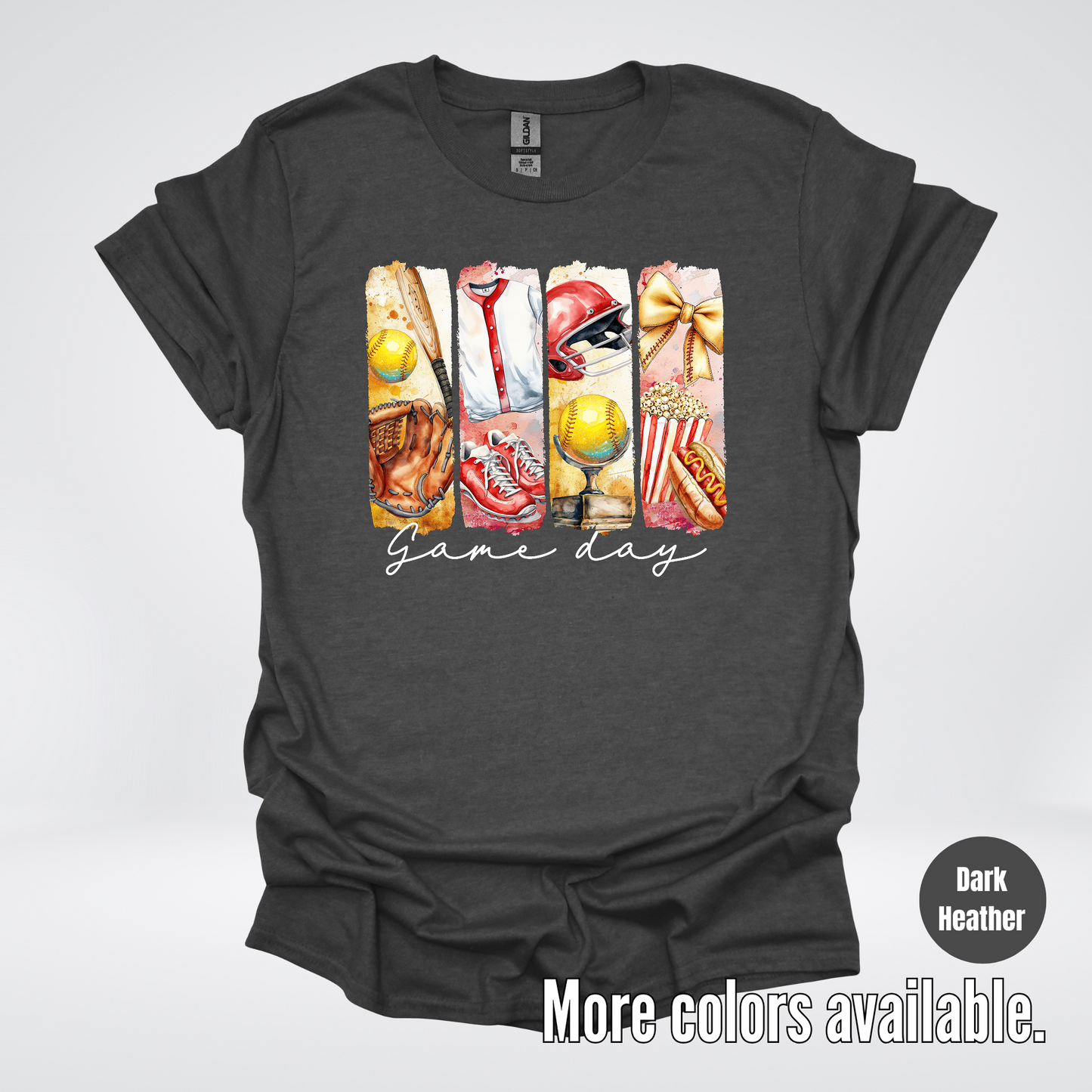 Game Day Coquette Brushstroke Softball T-Shirt