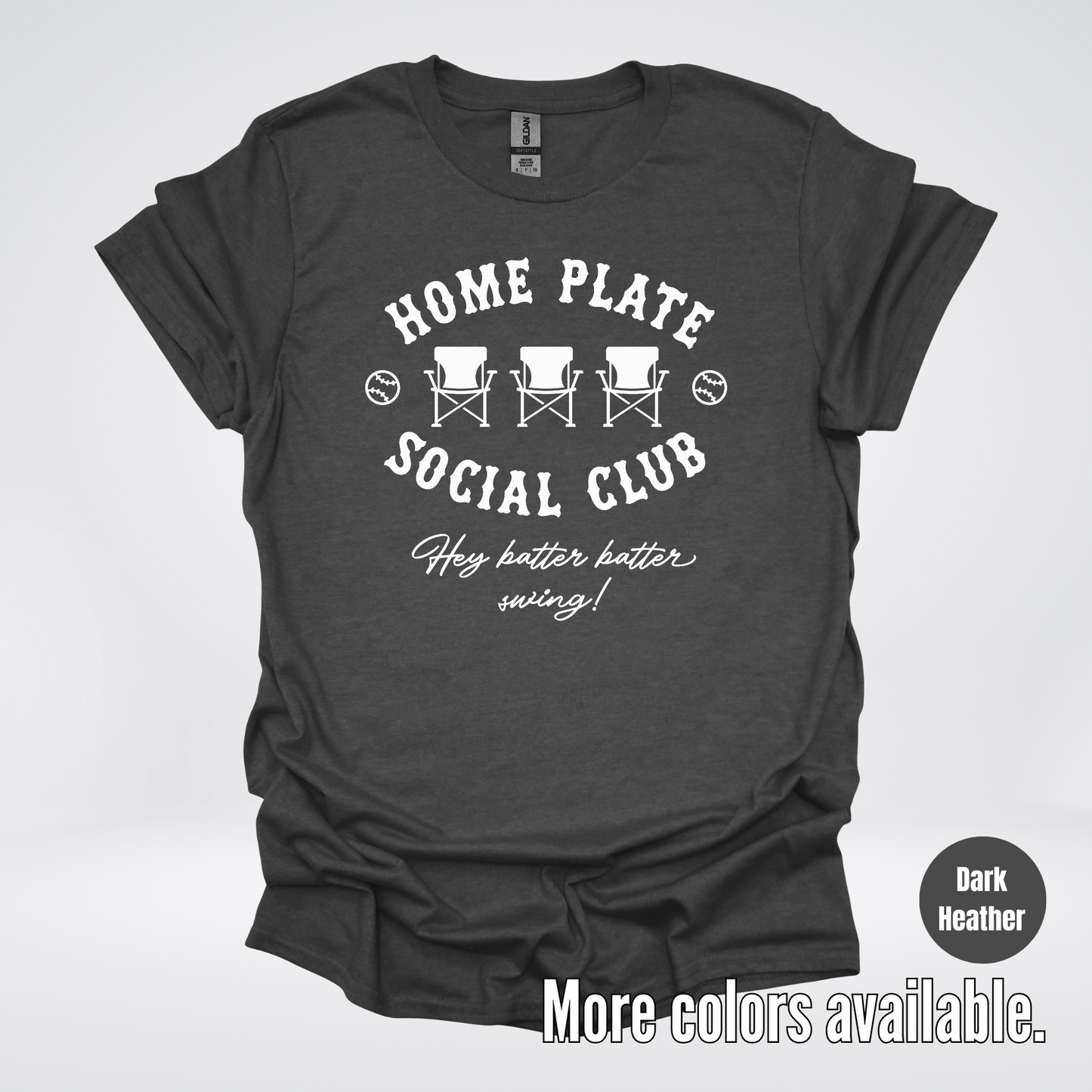 Home Plate Social Club – White Design - Baseball Softball T-Shirt