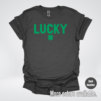 Lucky & Four Leaf Clover - Green Design - Saint Patrick's Day T-Shirt