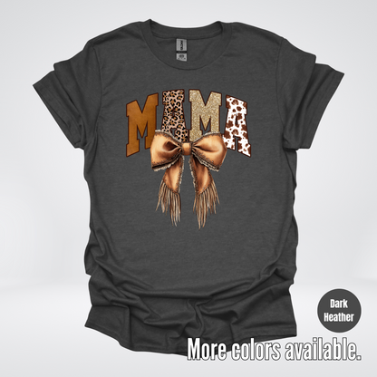 MAMA Western Coquette Leather Bow And Tassels T-Shirt