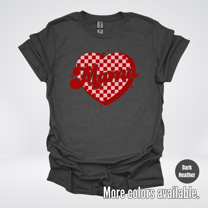 Mama Checkered Heart T-Shirt