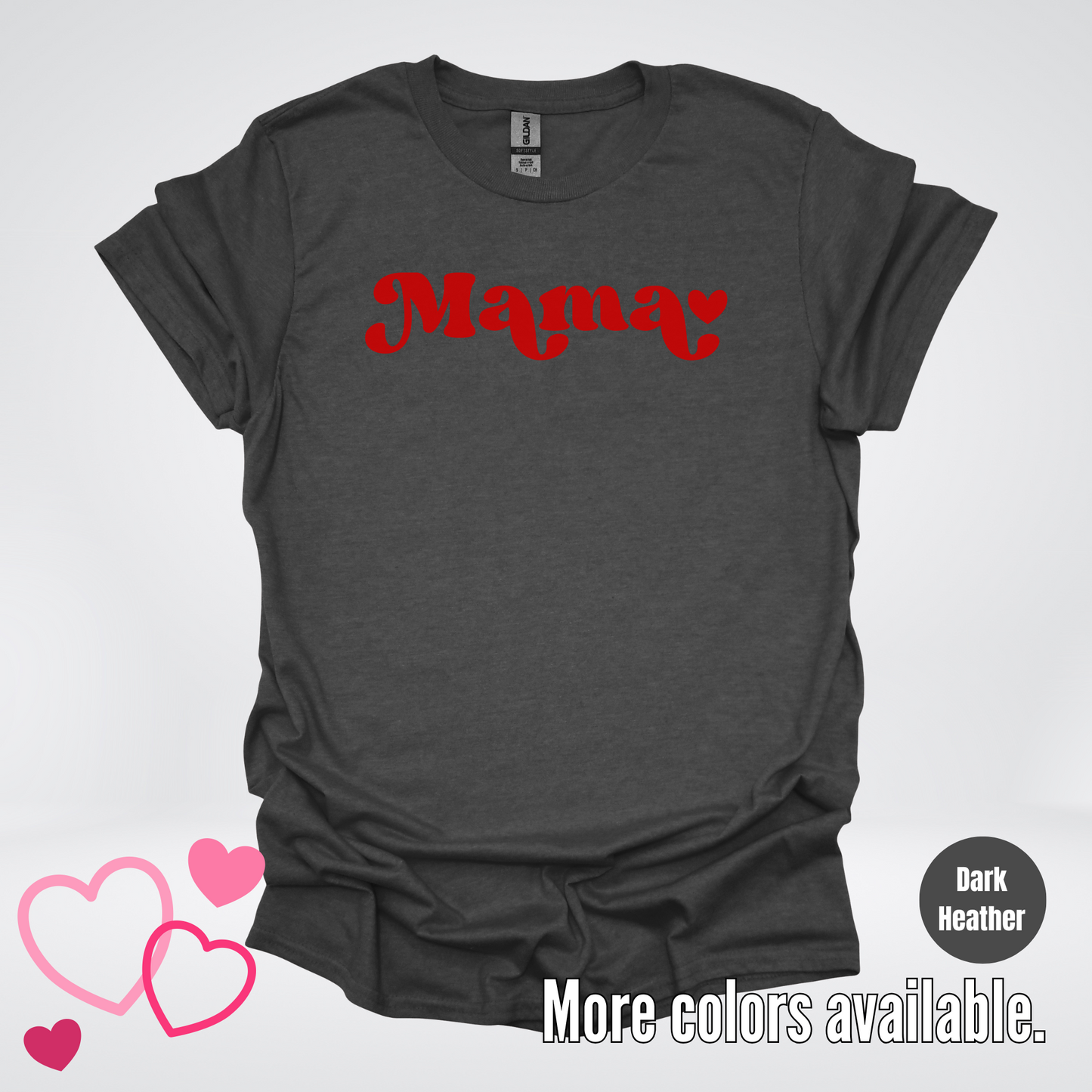 Mama Retro Valentine's Day Red Design T-Shirt