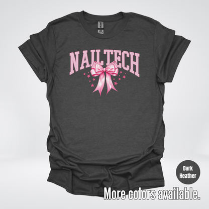 Nail Tech Varsity Pink Coquette T-Shirt