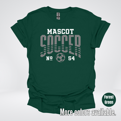 Custom Mascot & Number – Gray  - Soccer Design 01
