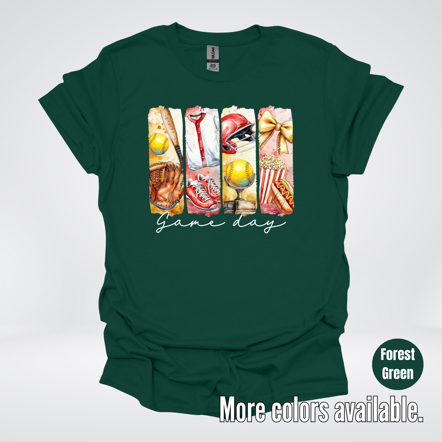 Game Day Coquette Brushstroke Softball T-Shirt