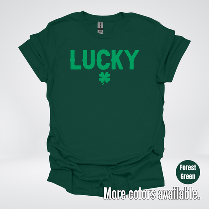 Lucky & Four Leaf Clover - Green Design - Saint Patrick's Day T-Shirt