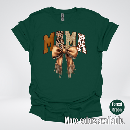 MAMA Western Coquette Leather Bow And Tassels T-Shirt