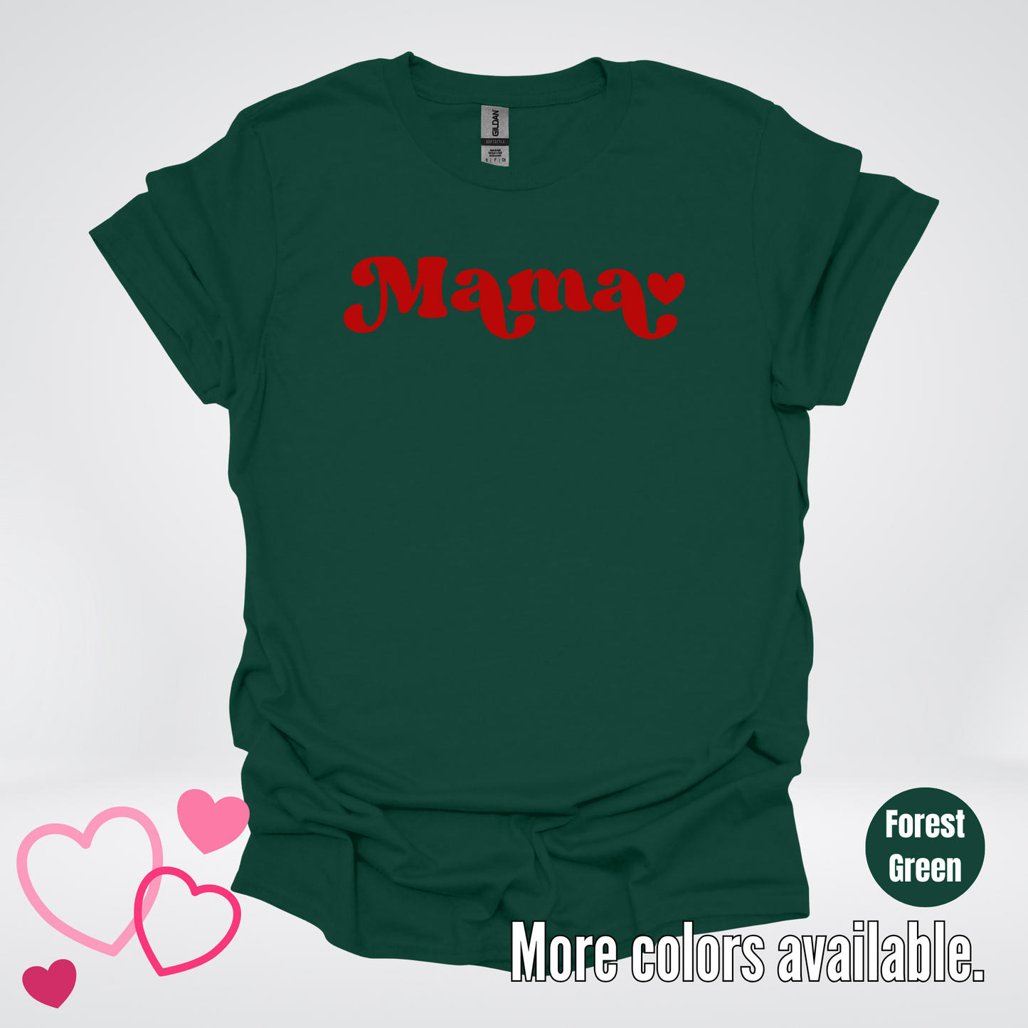 Mama Retro Valentine's Day Red Design T-Shirt