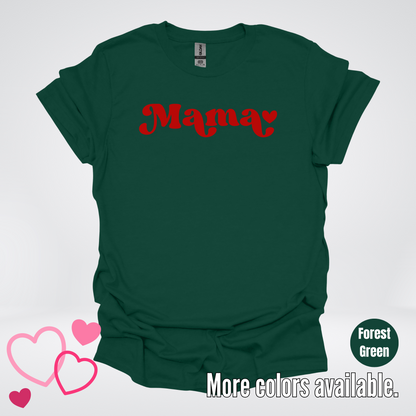 Mama Retro Valentine's Day Red Design T-Shirt