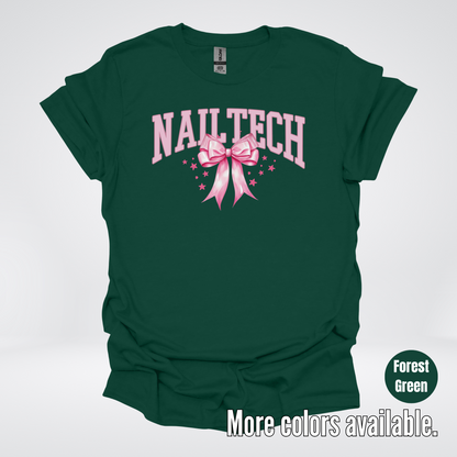 Nail Tech Varsity Pink Coquette T-Shirt