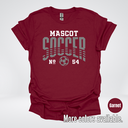 Custom Mascot & Number – Gray  - Soccer Design 01