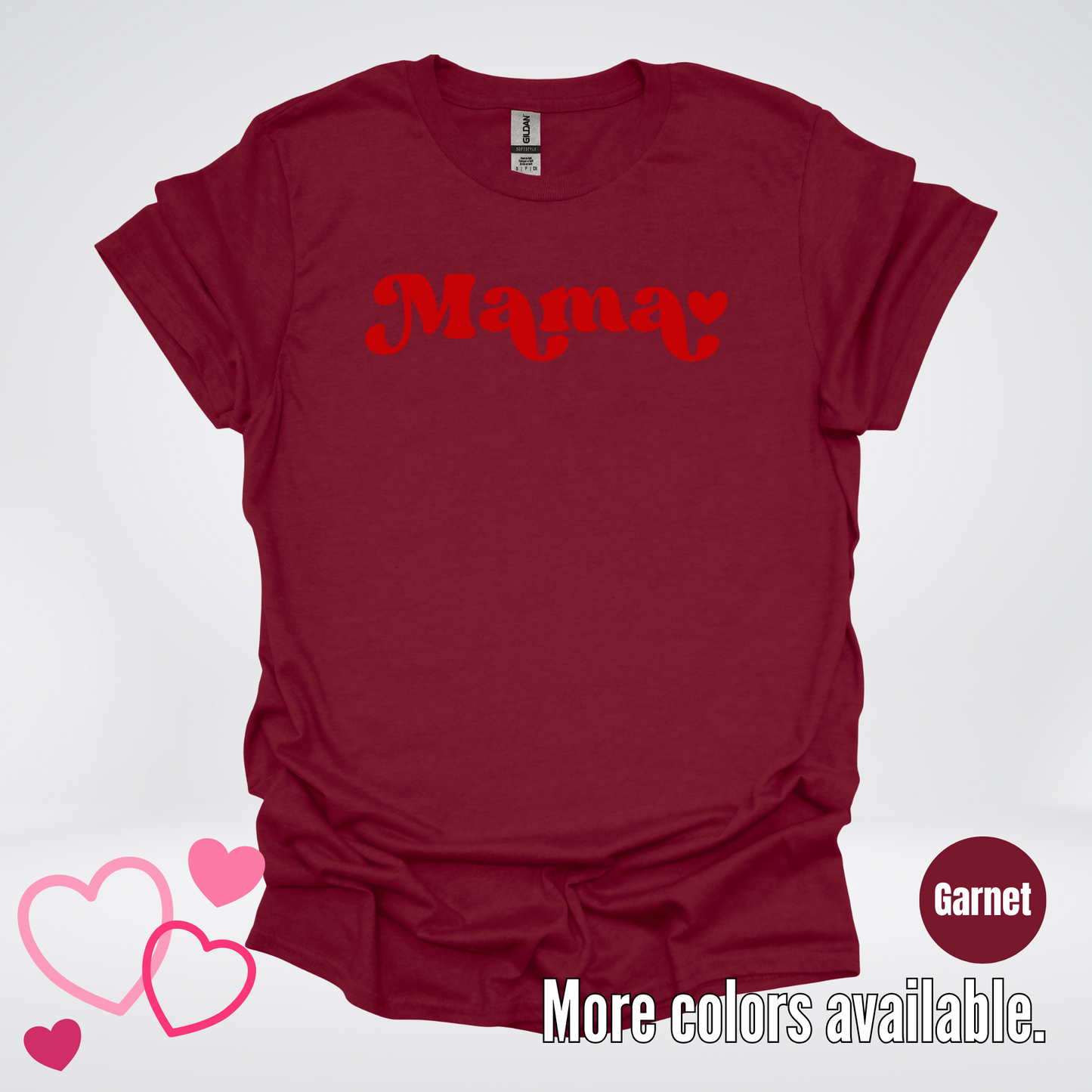 Mama Retro Valentine's Day Red Design T-Shirt