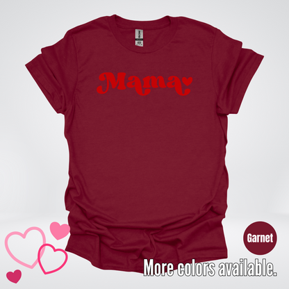 Mama Retro Valentine's Day Red Design T-Shirt