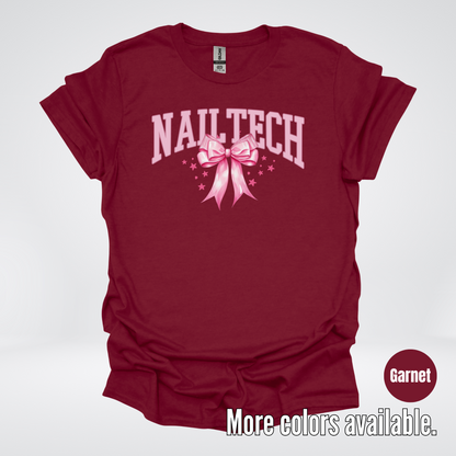 Nail Tech Varsity Pink Coquette T-Shirt