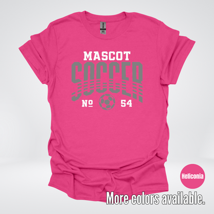 Custom Mascot & Number – Gray  - Soccer Design 01