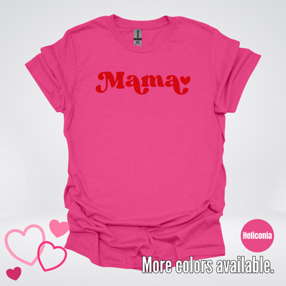 Mama Retro Valentine's Day Red Design T-Shirt