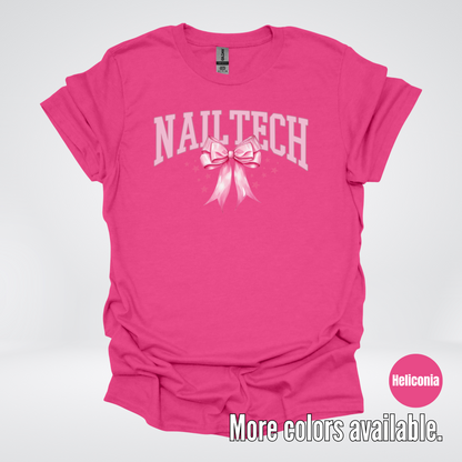 Nail Tech Varsity Pink Coquette T-Shirt