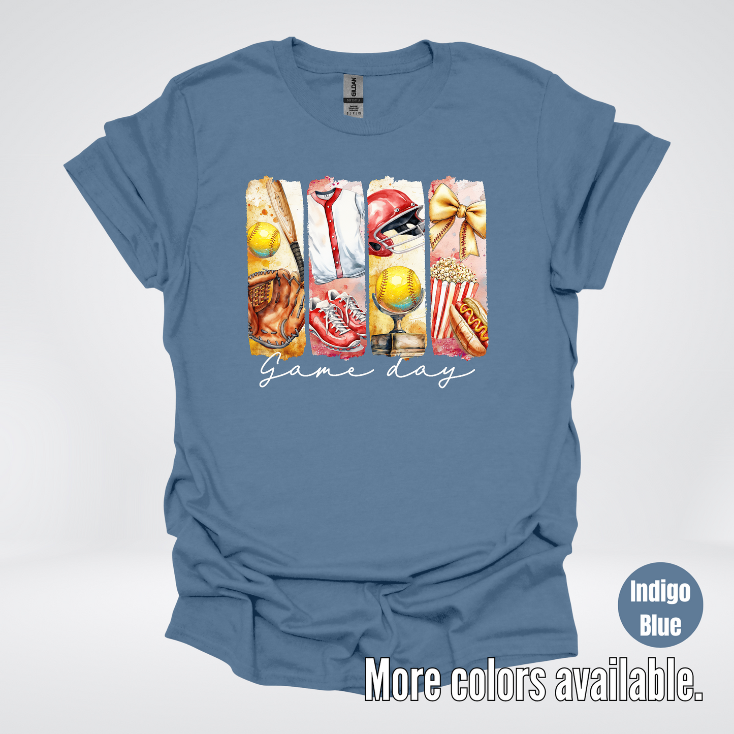 Game Day Coquette Brushstroke Softball T-Shirt