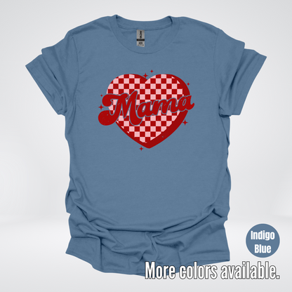 Mama Checkered Heart T-Shirt