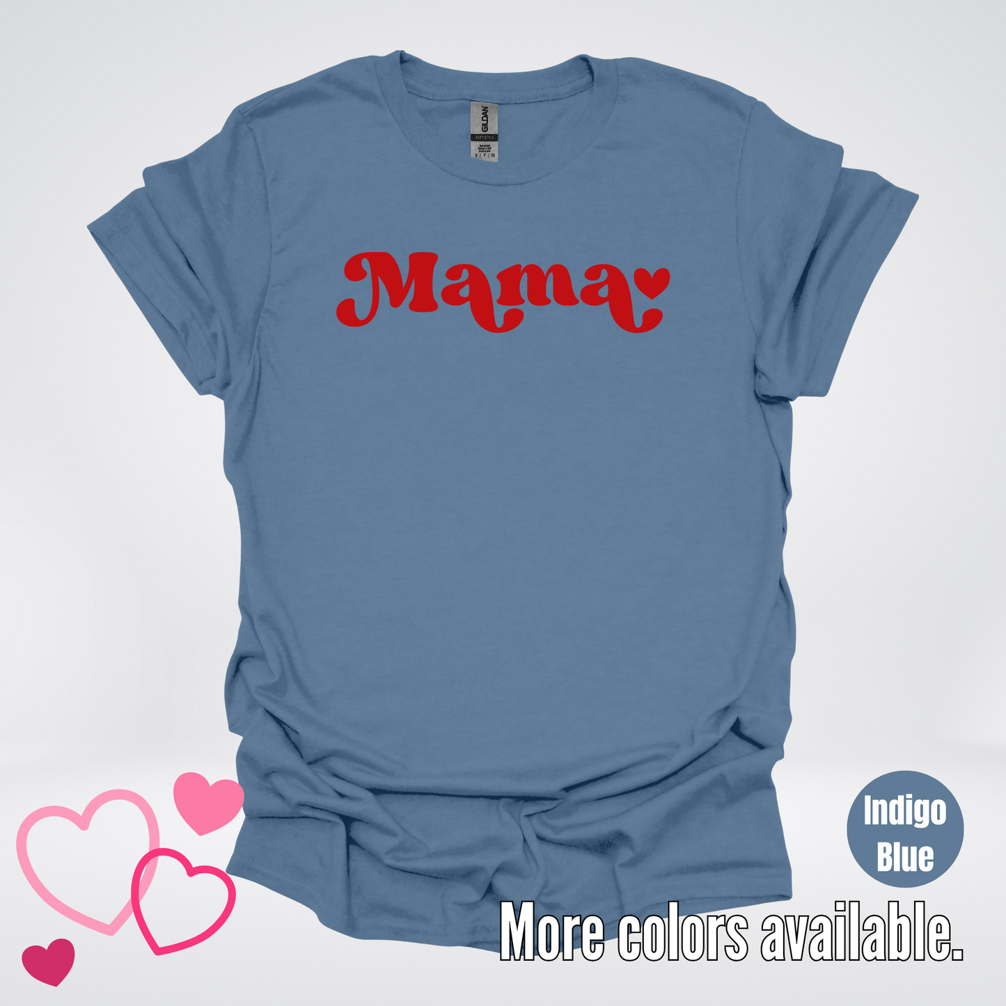 Mama Retro Valentine's Day Red Design T-Shirt