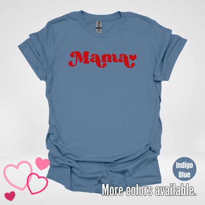 Mama Retro Valentine's Day Red Design T-Shirt