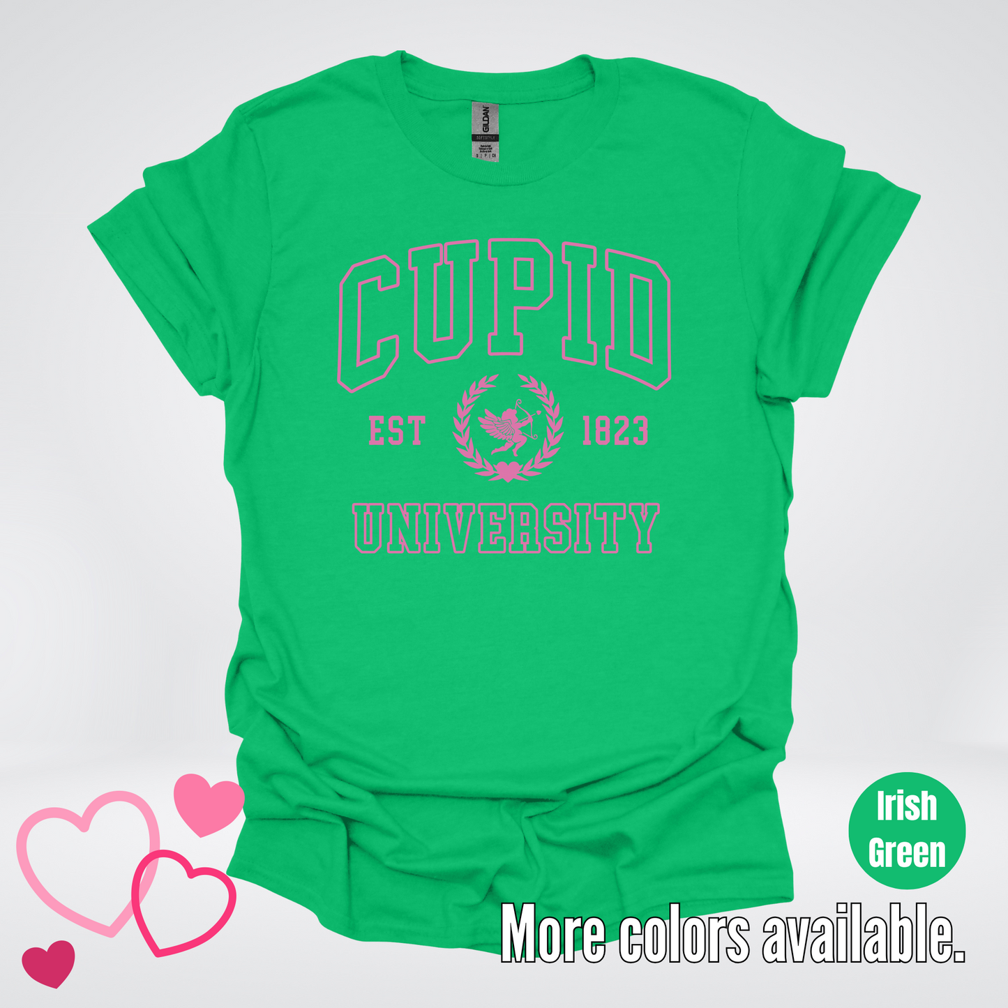 Cupid University Est 1823 Bright Pink Design T-Shirt