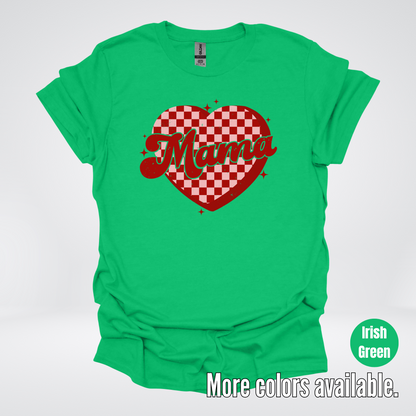 Mama Checkered Heart T-Shirt