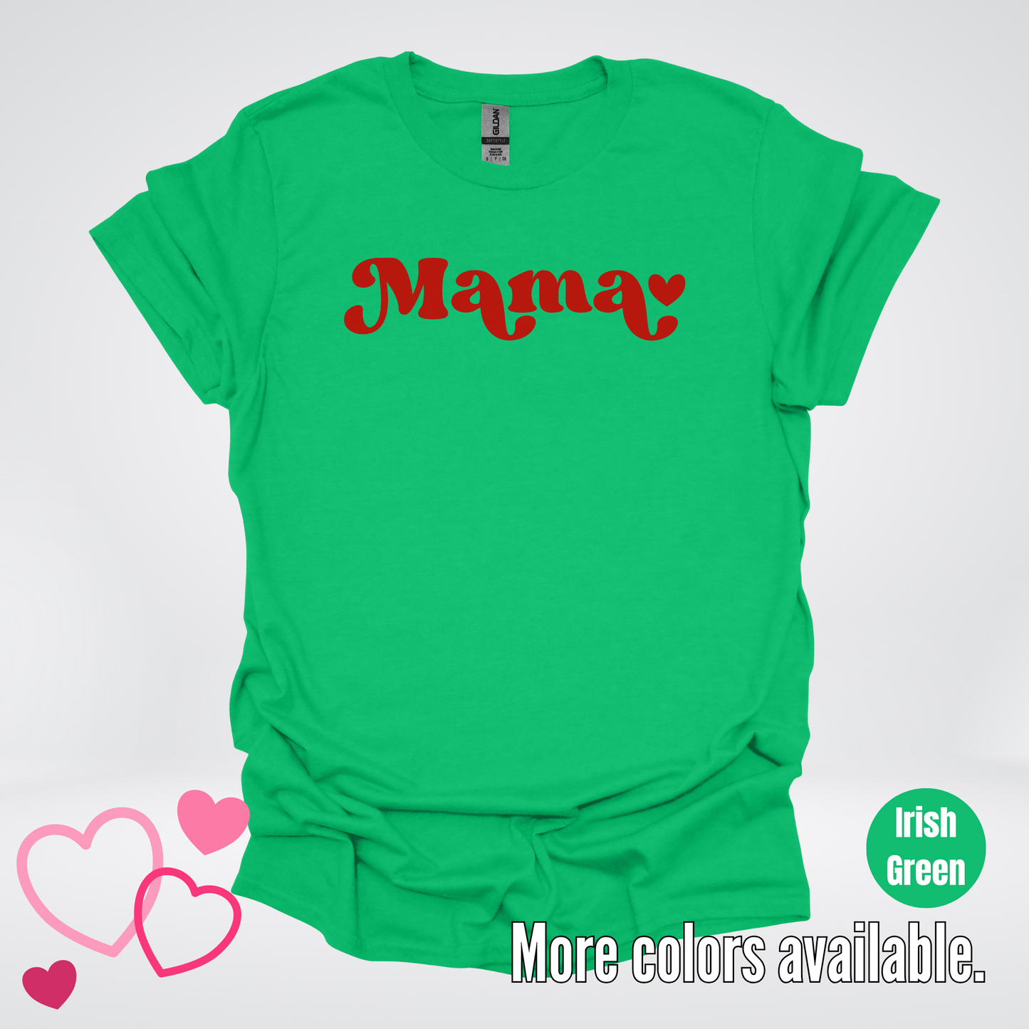 Mama Retro Valentine's Day Red Design T-Shirt