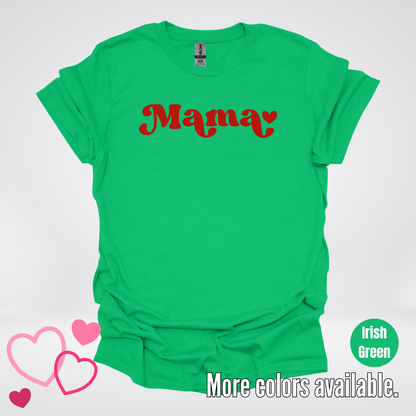 Mama Retro Valentine's Day Red Design T-Shirt