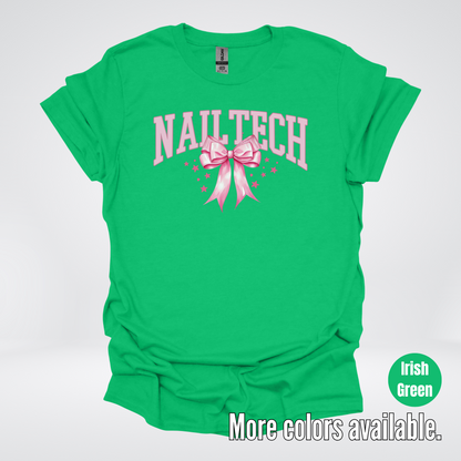 Nail Tech Varsity Pink Coquette T-Shirt