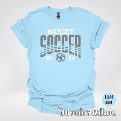 Custom Mascot & Number – Gray  - Soccer Design 01