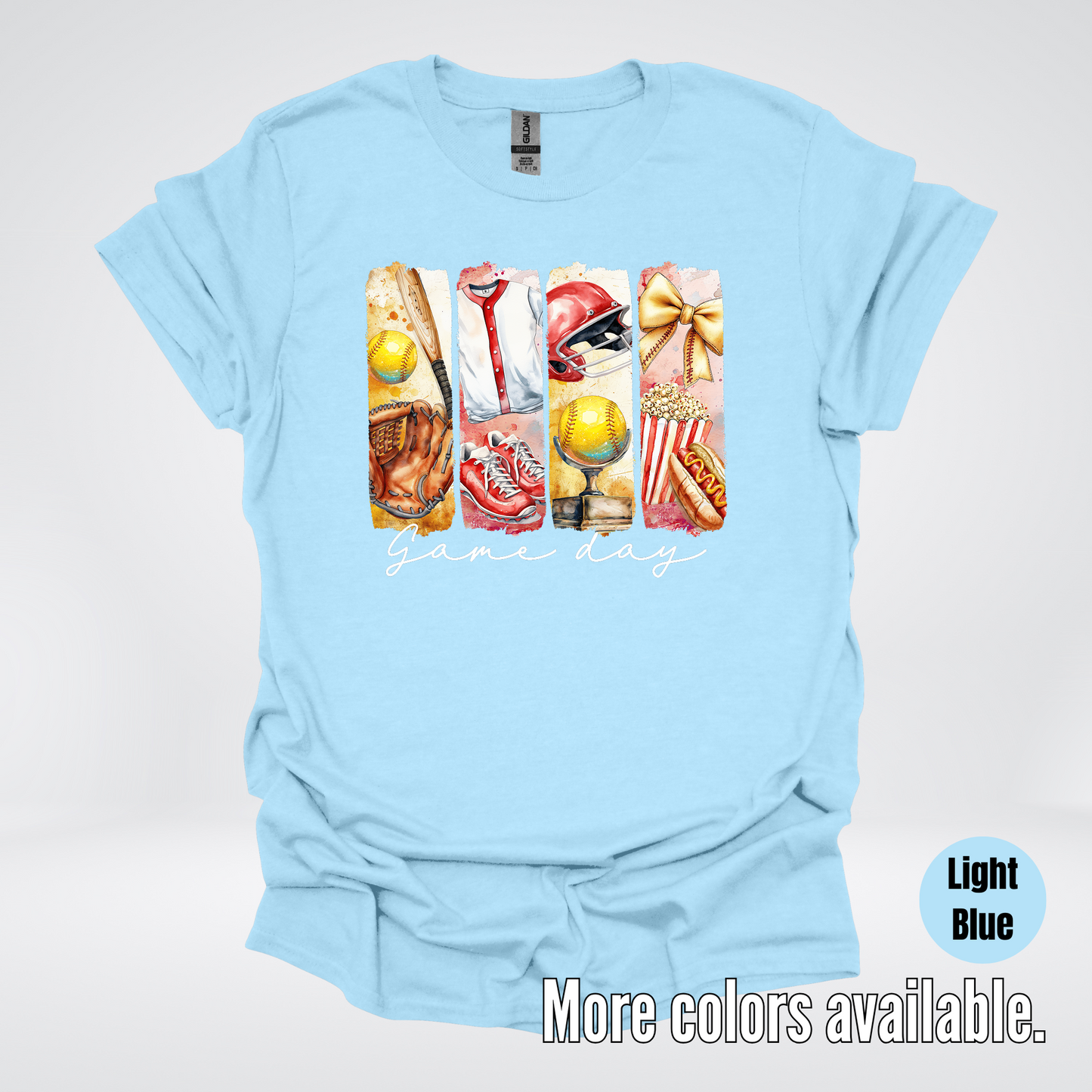 Game Day Coquette Brushstroke Softball T-Shirt