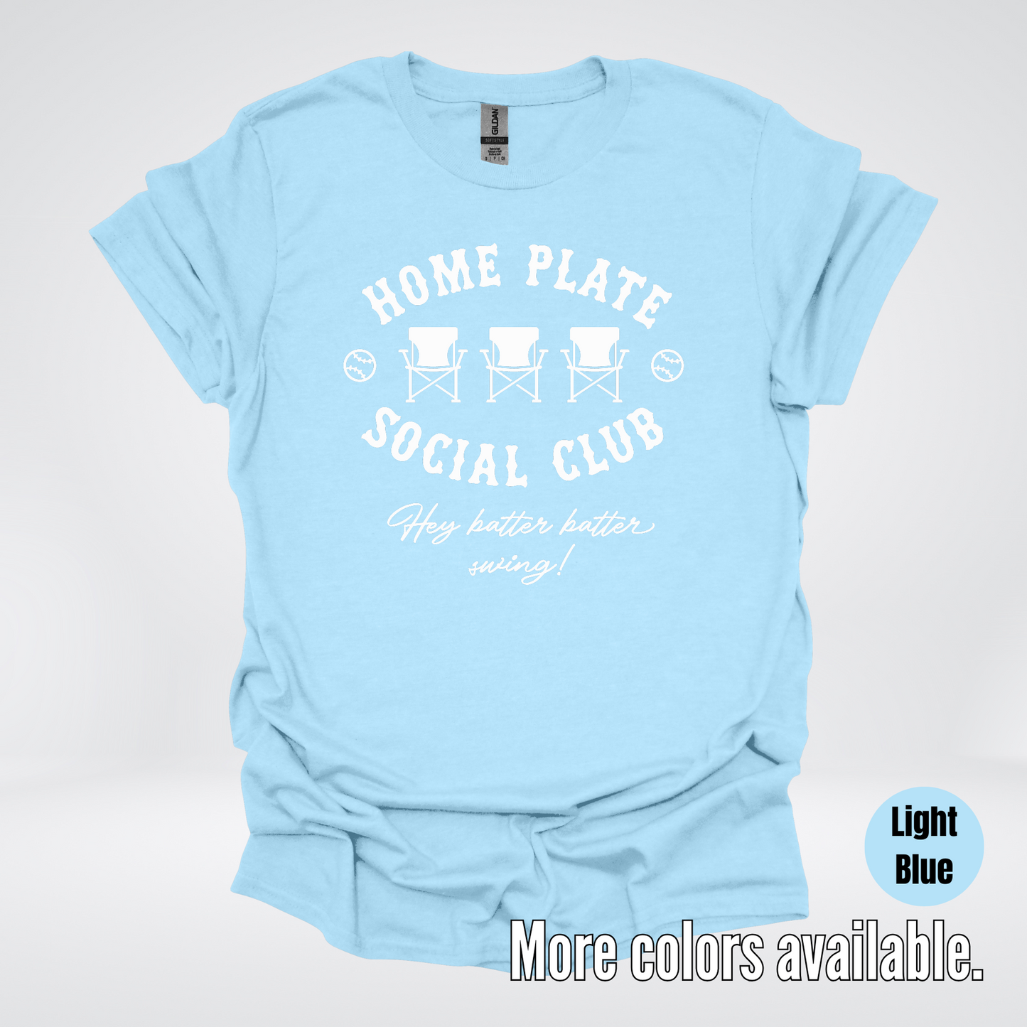 Home Plate Social Club – White Design - Baseball Softball T-Shirt