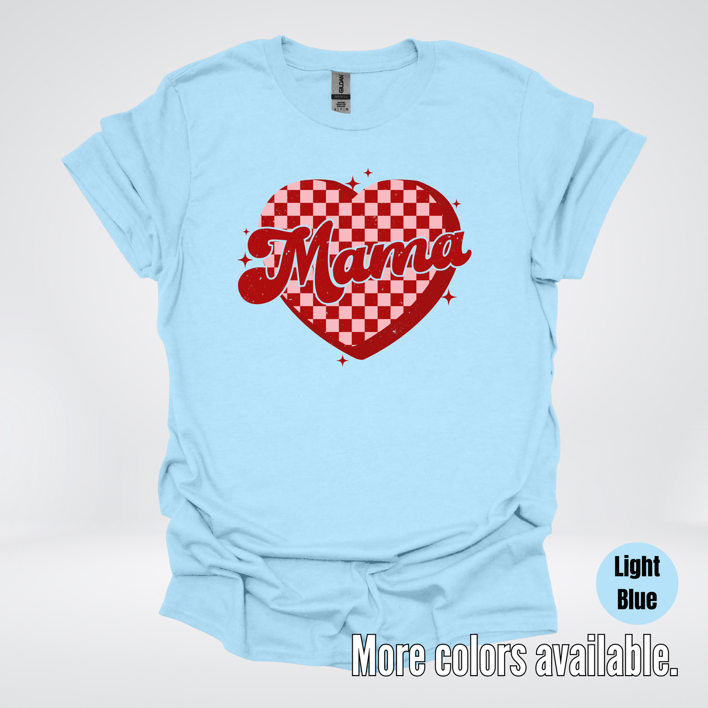 Mama Checkered Heart T-Shirt
