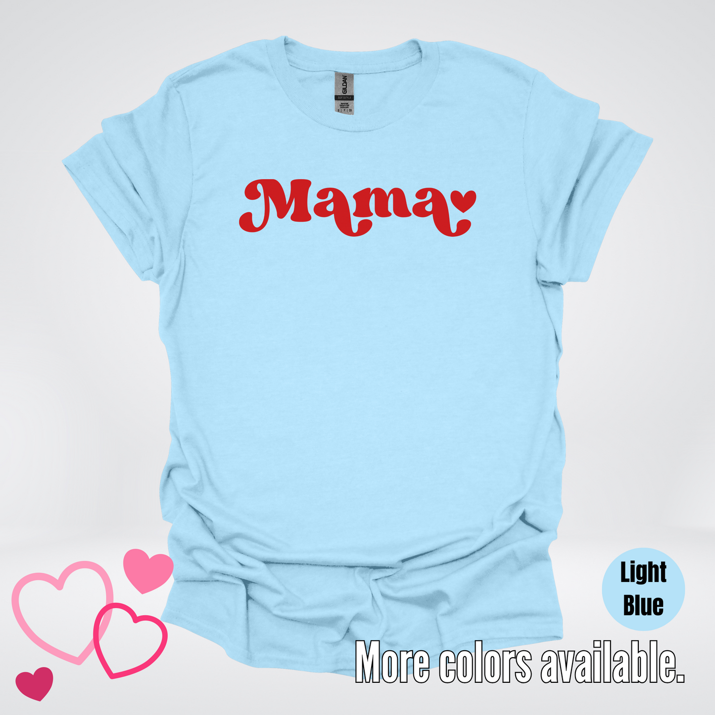 Mama Retro Valentine's Day Red Design T-Shirt