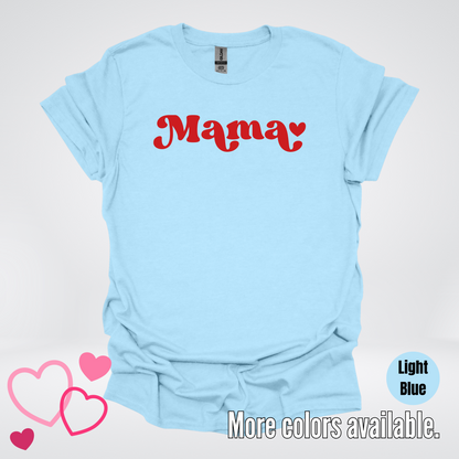 Mama Retro Valentine's Day Red Design T-Shirt