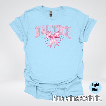 Nail Tech Varsity Pink Coquette T-Shirt