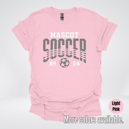 Custom Mascot & Number – Gray  - Soccer Design 01