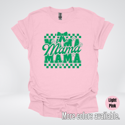 Distressed Saint Patrick’s Day Green Coquette Bow Mama T-Shirt