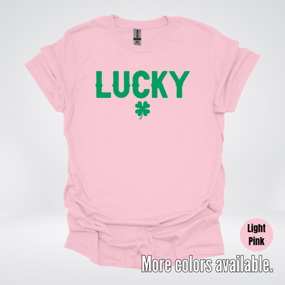 Lucky & Four Leaf Clover - Green Design - Saint Patrick's Day T-Shirt