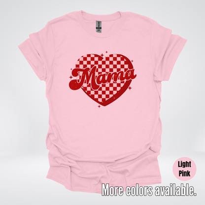Mama Checkered Heart T-Shirt